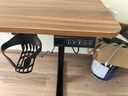 喜米萊【熱賣(mài)款式】電動(dòng)升降桌電腦電競桌臺式學(xué)習書(shū)桌實(shí)木辦公直播桌子 【單電機】胡桃色+黑腿18mm桌面 長(cháng)140寬70高75cm 曬單實(shí)拍圖