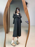 苒琦媽咪孕婦裝春秋裝2025新款時(shí)尚長(zhǎng)袖開(kāi)衫上衣寬松顯瘦連衣裙慵懶風(fēng)套裝 灰色兩件套 XL 曬單實(shí)拍圖
