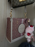蔻馳（COACH）女包 DEMPSEY TOTE 女士時(shí)尚潮流單肩手提托特包送女生禮物 粉色拼色 曬單實(shí)拍圖