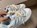 阿迪達(dá)斯（adidas）官方艦店三葉草女鞋 秋冬新款運(yùn)動(dòng)鞋輕便透氣休閑鞋潮流小白鞋女 9974/亮白/淺藍(lán)/主推款 37 曬單實(shí)拍圖
