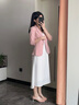紫魅俏職業(yè)小西裝外套女中袖薄款春夏2025新款小個子短款休閑西服套裝裙 粉色西裝 2XL 曬單實拍圖