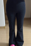 蕉下（beneunder）微喇休閑褲女士外穿褲子四季收腹提臀喇叭褲高腰打底褲高彈 【加絨】漫暮黑 M 曬單實(shí)拍圖