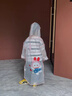 牧萌兒童雨衣男童女童防水全身雨披幼兒園小學(xué)生雨具 粉色草莓兔 M 曬單實(shí)拍圖