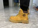 頭層真皮馬丁靴男冬季加絨福建晉江男棉鞋工裝靴2025年新款大黃靴 黃色 37 (235mm) 曬單實(shí)拍圖