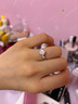 周百福 莫桑石鉆戒1克拉銀戒指女士求訂婚結(jié)婚生日七夕情人節(jié)禮物送女友 曬單實(shí)拍圖