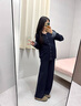 什靚孕婦裝套裝秋冬新款韓系格子寬松時(shí)尚減齡慵懶風(fēng)加厚毛衣兩件套 藏藍色 XL 曬單實(shí)拍圖