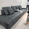 林氏家居勞倫斯真皮沙發(fā)客廳直排像素沙發(fā)大戶型多用扶手意式家具PS514 黑茶色|3.6m|加厚頭層牛皮 曬單實(shí)拍圖