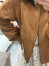 茵曼復古麂皮絨短外套2025秋女裝新款百搭顯瘦翻領(lǐng)夾克 咖色 S 曬單實(shí)拍圖