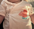 貝瑞加（Babyprints）寶寶半背衣2件裝嬰兒短袖上衣純棉夏季和尚服A類(lèi)柔軟薄款 粉66 曬單實(shí)拍圖