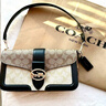 蔻馳（COACH）【品牌直供】GEORGIE女士涂層帆布皮革斜挎手提單肩腋下包 曬單實(shí)拍圖