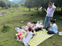 得力（deli）野餐墊嬰兒春游野炊露營(yíng)墊野餐墊加厚加大防潮墊可折疊樹(shù)葉款大號 曬單實(shí)拍圖