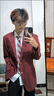 籬人歸愛(ài)神丘比特dk制服西裝套裝男春秋季學(xué)院風(fēng)日系高校黑色jk西服 紅色西服+襯衫紅棕領(lǐng)帶+西褲 M 曬單實(shí)拍圖