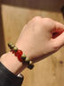 普陀山隱徑綠檀木手串沉香盤(pán)玩手鏈檀香木質(zhì)五行補金木水火土 單顆紅瑪瑙【沉水級】老綠檀8mm 曬單實(shí)拍圖