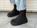 COZY STEPS可至女士25冬季新款煙管餅干靴羊毛保暖厚底增高時(shí)尚百搭雪地靴 黑色 38 曬單實(shí)拍圖