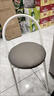 伊思家折疊椅子家用靠背軟包椅簡(jiǎn)易書(shū)桌椅宿舍折疊凳陽(yáng)臺小凳子便攜圓凳 【加粗碳鋼】白架-灰色座面 曬單實(shí)拍圖