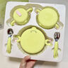 babycare兒童餐具輔食碗注水保溫碗不銹鋼叉勺寶寶吃飯喝水?huà)雰褐軞q禮盒綠 曬單實(shí)拍圖