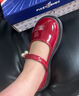 G.duck女童休閑小皮鞋春秋季新款女孩學(xué)院風(fēng)軟底黑色單鞋學(xué)生演出舞蹈鞋 紅色 單層 32 內長(cháng)19.3cm 曬單實(shí)拍圖