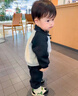 G.duck小黃鴨男童翻領(lǐng)衛(wèi)衣套裝寶寶秋裝小童春秋款兩件套兒童時(shí)尚百搭衫 黑色熊貓?zhí)籽b 80建議68-75厘米 均碼 曬單實(shí)拍圖