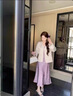 妤遇（YUUZYUUS）品牌女裝女連衣裙套裝女2025春秋新款時(shí)尚新中式外套吊帶裙兩件套 紫色 M 約95-105斤 曬單實(shí)拍圖