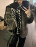 CinvaiKrose輕奢格紋圍巾女冬季保暖斗篷百搭加厚圍脖生日新年禮物送女友老婆 CK圍巾-黑白色【贈送禮盒代寫(xiě)賀卡】 曬單實(shí)拍圖