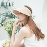 ELLE防曬空頂帽子女優(yōu)雅蝴蝶結法式大帽檐顯臉小遮陽(yáng)禮物送女友中秋節 曬單實(shí)拍圖