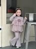 G.DUCKKIDS女童網(wǎng)紗拼接喇叭褲套裝2025秋季新款時(shí)尚洋氣女小童喇叭褲套裝 紫色套裝 90 cm 曬單實(shí)拍圖