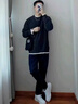倉石一樹毛衣男士秋冬季2025新款潮流加厚圓領(lǐng)保暖打底針織衫潮 黑色 4XL 曬單實拍圖