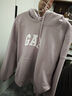 蓋璞女裝2025秋季新款logo貼布繡抓絨寬松套頭連帽衫衛衣792505 曬單實(shí)拍圖