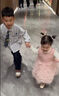 G.DUCKKIDS小黃鴨女童連衣裙春秋冬款套裝兒童公主裙女孩蓬蓬蛋糕裙生日禮服 紫色 110 尺碼4~5歲【100-110cm】 曬單實(shí)拍圖