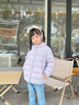 森馬兒童羽絨服2024年新款輕薄純色溫暖百搭三防外套男童女童冬裝 粉紫70029 120 曬單實(shí)拍圖