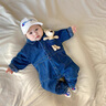 G.DUCKKIDS超萌12月嬰兒衣服春秋款套裝外出周歲男寶寶初秋裝牛仔小熊連體衣 藍色 73cm 曬單實(shí)拍圖