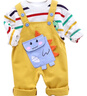 G.duck小黃鴨寶寶春秋季套裝2025新款男童秋裝背帶褲兩件套嬰兒童衣服 黃色 MXB恐龍背帶 80 cm 曬單實(shí)拍圖