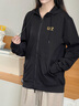 EMPORIO ARMANI/阿瑪尼官方旗艦EA7/新款男短款合身拉鏈開(kāi)衫衛衣夾克外套 【合身版】黑色/金色 S (推薦：120-135斤) 曬單實(shí)拍圖