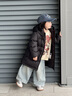 帕西爺爺兒童羽絨服中長(zhǎng)款連帽加厚95白鴨絨加厚防風(fēng)男童女童厚吐司羽絨服 炭黑 110 充絨量118g 曬單實(shí)拍圖