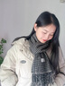 嬈蝶2025新款韓國(guó)格紋羊毛圍巾女冬季復(fù)古百搭千鳥(niǎo)格子防寒保暖圍脖 黑色 180*32cm 曬單實(shí)拍圖
