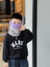 lemonkid兒童帽子男女童戶外套頭帽三合一保暖圍脖口罩防風(fēng)護耳 暮靄灰 曬單實拍圖