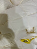 三彩獨醒冬款中長(cháng)款鵝絨服羽絨服外套披肩圍脖保暖女 奶油色 XL 曬單實(shí)拍圖