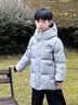 巴拉巴拉童裝兒童羽絨服男童冬季保暖外套時尚撞色上衣中大童衣服 灰色調00322-灰鴨絨 140 （充絨量116g） 曬單實拍圖