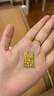 中國黃金（CHINA GOLD）足金999蓮花平安無(wú)事牌黃金吊墜方牌項鏈男女情侶七夕情人節禮物 金重約6g【配繩】 曬單實(shí)拍圖