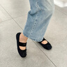 CHARLES&KEITH25冬新品平底蝴蝶結瑪麗珍鞋芭蕾舞鞋CK1-70920211 BLACK TEXTURED黑色紋理 36 （230） 曬單實(shí)拍圖