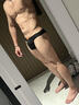 LOOCH低腰男士?jì)妊澞邢募颈】畋z網(wǎng)孔彈力透氣U凸潮流半包臀三角褲 白色 L 曬單實(shí)拍圖
