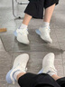 安踏（ANTA）女鞋運動(dòng)鞋子女秋季皮面防潑水氫科技跑步鞋輕質(zhì)耐磨休閑鞋旅游鞋 象牙白/氧氣藍（革面） 37.5 曬單實(shí)拍圖