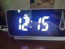 艾瑞曼 現代簡(jiǎn)約投影鬧鐘LED大屏電子時(shí)鐘USB插電數字臥室床頭夜光鐘表 白色2282-插電款 曬單實(shí)拍圖