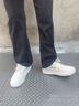 森馬（Senma）男鞋夏季休閑百搭時尚小白鞋子男士軟底輕便厚底增高板鞋男款透氣 米色 42 曬單實拍圖