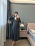 革曼孕婦裝秋裝長(cháng)袖開(kāi)衫上衣秋季背心裙春秋兩件套連衣裙套裝懷孕裙子 灰色兩件套 XL 曬單實(shí)拍圖