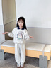 圖圖小象女童褲子2025秋裝新款兒童春秋女孩校服童裝運動褲中大童休閑衛(wèi)褲 杏灰色 140 身高約140cm 曬單實拍圖