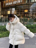登山拓路者白鴨絨羽絨服女中長(cháng)款2025新款連帽韓版寬松顯瘦休閑時(shí)尚外套冬 米白色 S 適合80-120斤 曬單實(shí)拍圖
