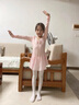 舞東方（E．Dance）兒童舞蹈服女童長(cháng)袖練功服幼兒園芭蕾舞形體服女孩中國舞跳舞紗裙 藕粉色【長(cháng)袖】 120 (建議110-120cm 33-38斤) 曬單實(shí)拍圖