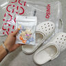 名創(chuàng  )優(yōu)品（MINISO）洞洞鞋男女夏季外穿涼鞋防滑厚底踩屎感包頭涼拖鞋 白色+海洋星星 曬單實(shí)拍圖
