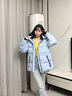 波司登25新款羽絨服女短款90絨冰雪運動(dòng)時(shí)尚冬季連帽保暖外套B250246806 雪影藍5A29 XS 155/80A 體重約100斤以?xún)?曬單實(shí)拍圖